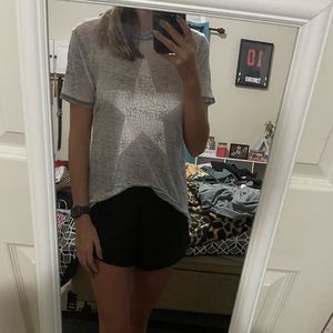 Graphic Star Tee Grey and White XSmall